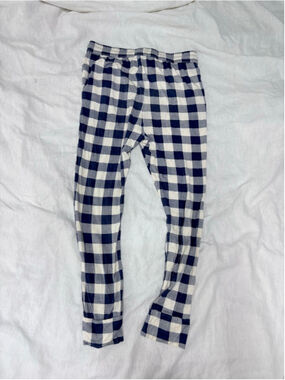 Girls Kate Quinn Bamboo Capri Bottoms 14 Blue Cream Plaid